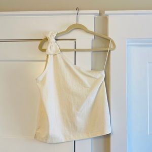 JCrew One Shoulder top with Bow detail